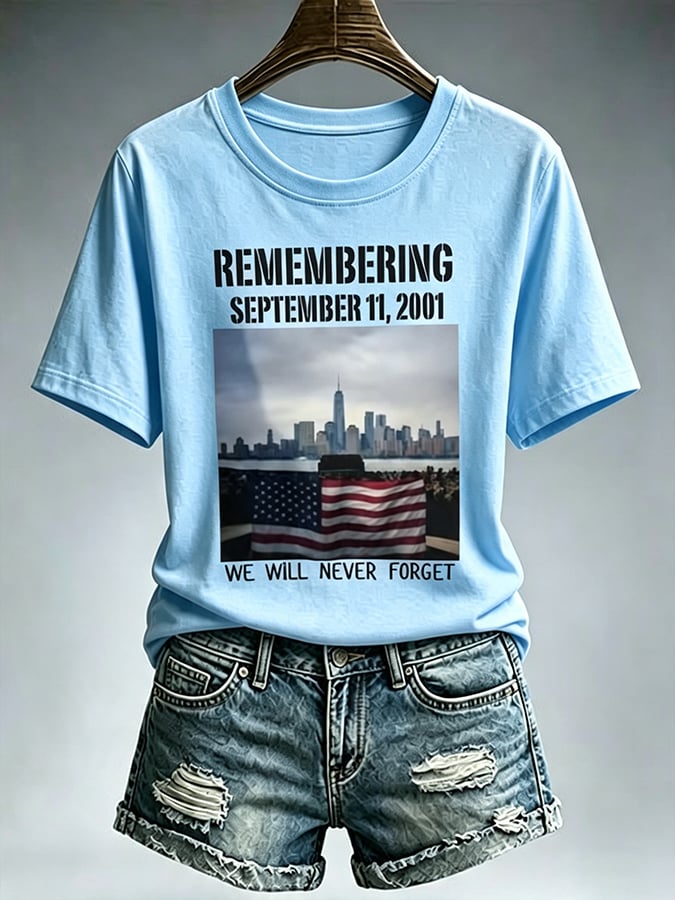Women's Never Forget September 11 Print T-Shirt