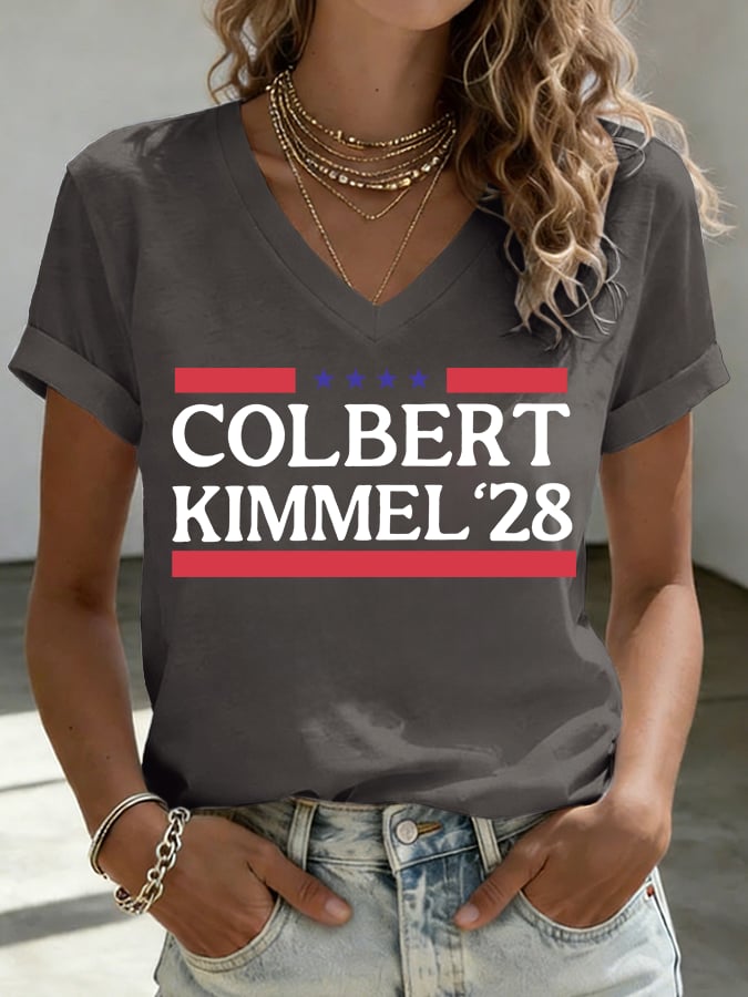 V-Neck Women's Funny Print T-Shirt