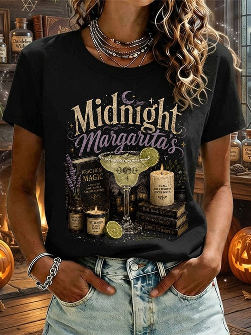 Women's Midnight Margaritas Print Casual T-shirt