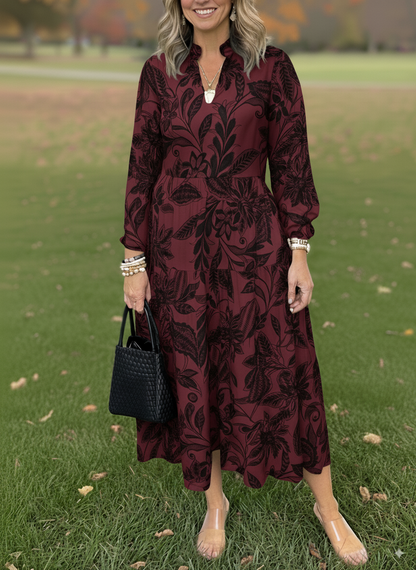 NEW🔥 V Neck Floral Vintage Print Dress