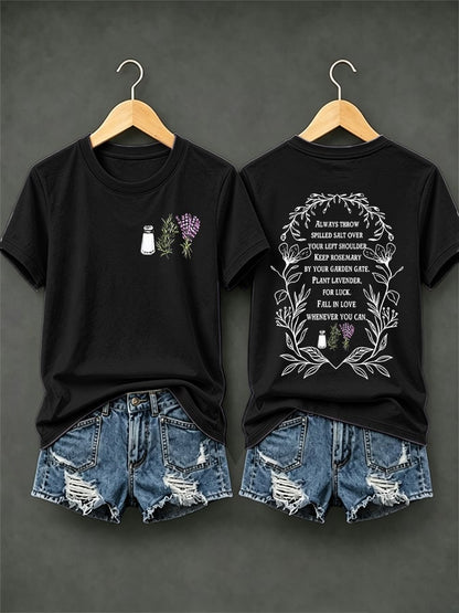 Women's Always Throw Spilled Salt Over Your Left Shoulder Print Casual T-shirt