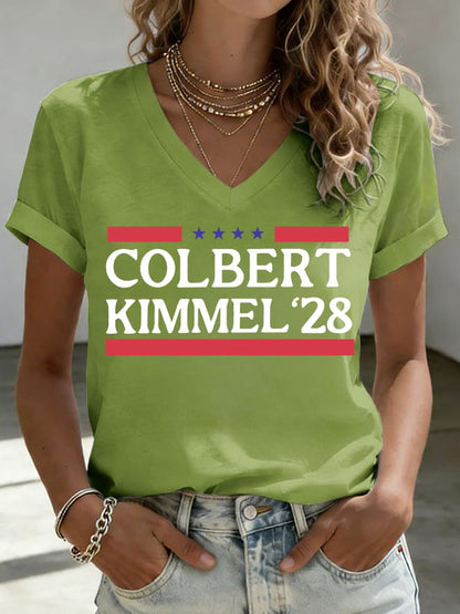 V-Neck Women's Funny Print T-Shirt