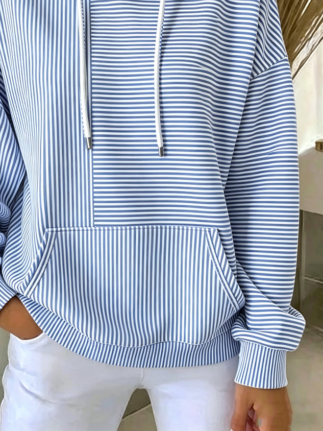 New Arrivals🔥Women Striped Long Sleeve Casual Daily Spring/Fall Hoodie