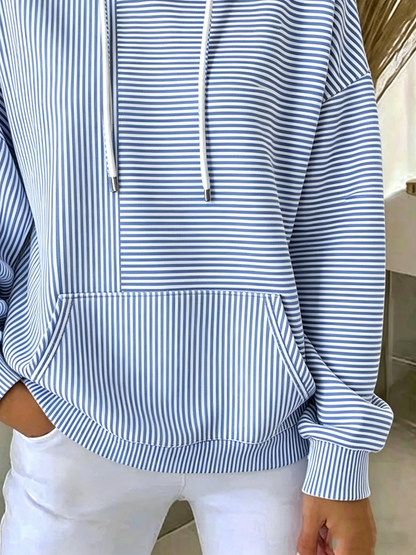 New Arrivals🔥Women Striped Long Sleeve Casual Daily Spring/Fall Hoodie