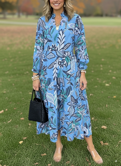 NEW🔥 V Neck Floral Vintage Print Dress