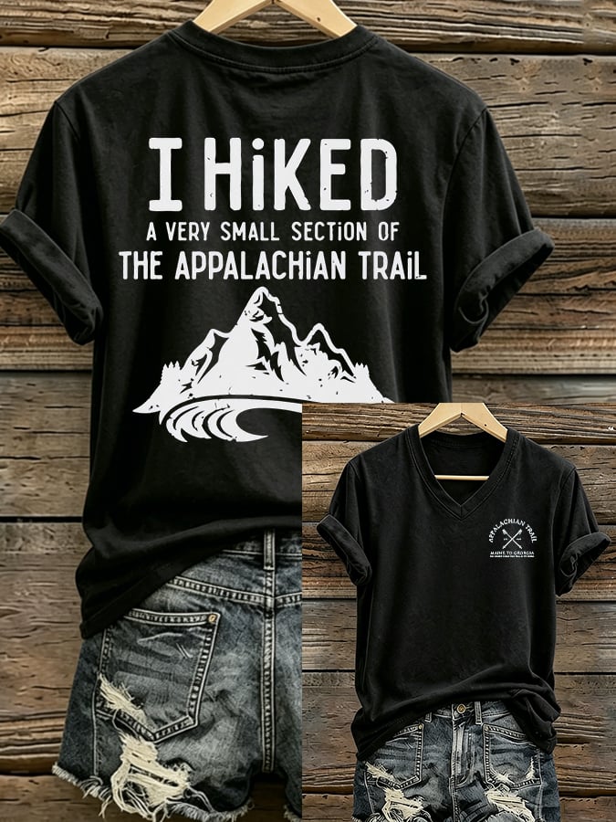 Women's Appalachian Trail Map Hiking Praising Teachers Print T-Shirt