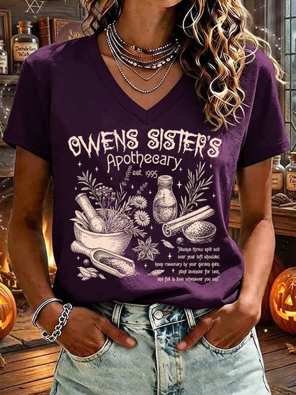 Women's Owens Sisters Apothecary Witch Print T-shirt