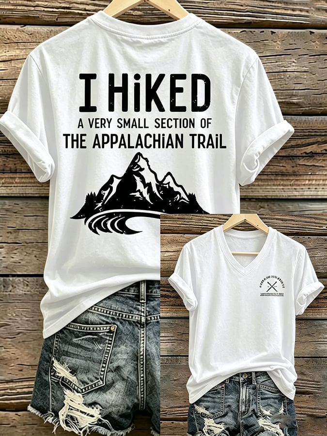 Women's Appalachian Trail Map Hiking Praising Teachers Print T-Shirt