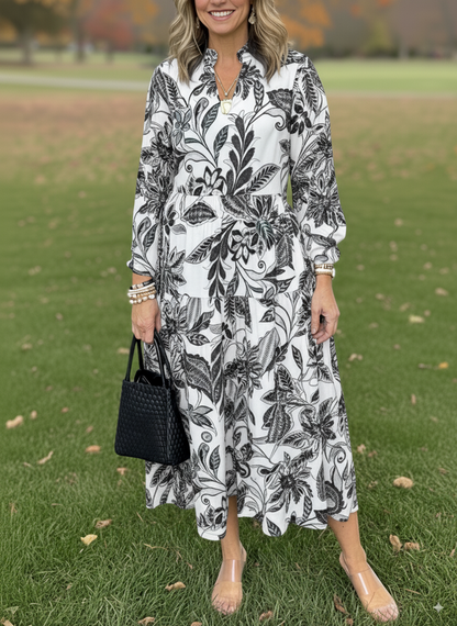 NEW🔥 V Neck Floral Vintage Print Dress
