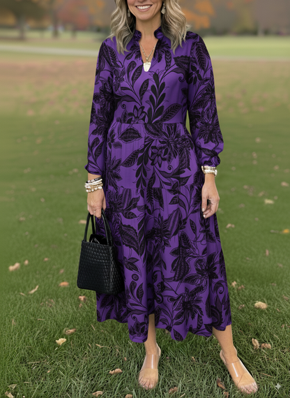 NEW🔥 V Neck Floral Vintage Print Dress