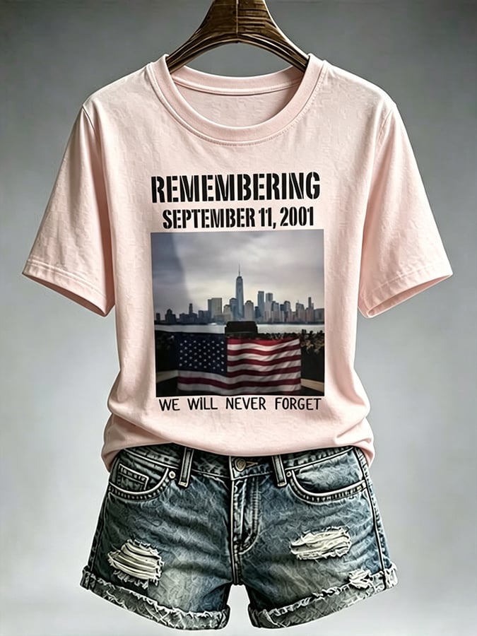 Women's Never Forget September 11 Print T-Shirt