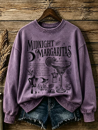 Women's Midnight Margaritas Print Casual Sweatshirt
