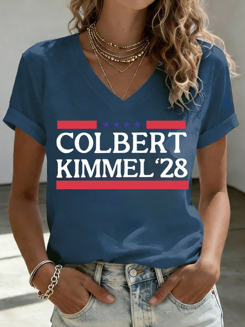 V-Neck Women's Funny Print T-Shirt