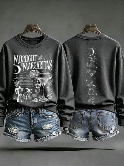 Women's Midnight Margaritas Print Casual Sweatshirt