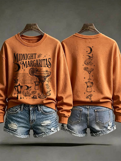 Women's Midnight Margaritas Print Casual Sweatshirt