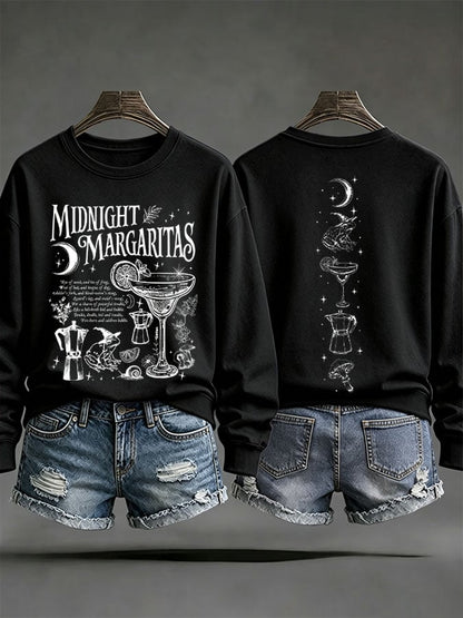 Women's Midnight Margaritas Print Casual Sweatshirt