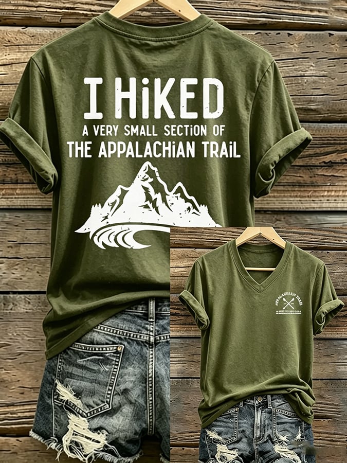 Women's Appalachian Trail Map Hiking Praising Teachers Print T-Shirt